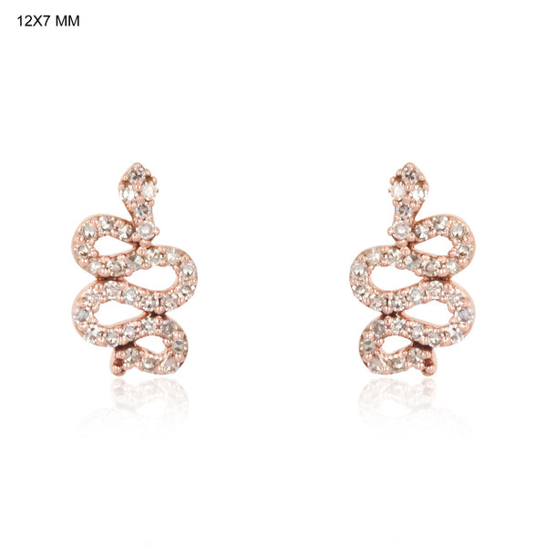 Snake cluster earrings in 14K Gold, Rose Gold, two tone plating colors – FJ  Fallon Jewelry